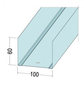 Protektor Galvanised Steel DIN Standard Deep Track Profile 60mm x 100mm x 60mm x 0.6mm 4m 1 Length