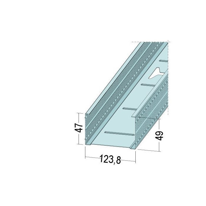 Protektor Galvanised Steel DIN Standard 0.6mm Stud Profile 124mm x 0.6mm x 4m 1 Length