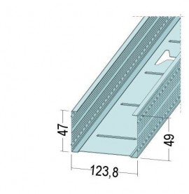 Protektor Galvanised Steel DIN Standard 0.6mm Stud Profile 124mm x 0.6mm x 4.5m 1 Length