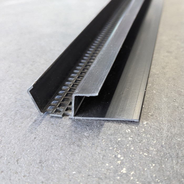 17mm Black PVC Ventilation Edge Profile 2.5m 1 Length