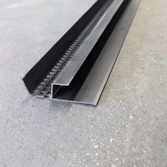 17mm Black PVC Ventilation Edge Profile 2.5m 1 Length