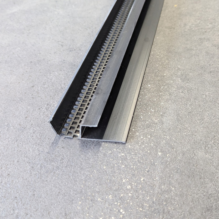 17mm Black PVC Ventilation Edge Profile 2.5m 1 Length