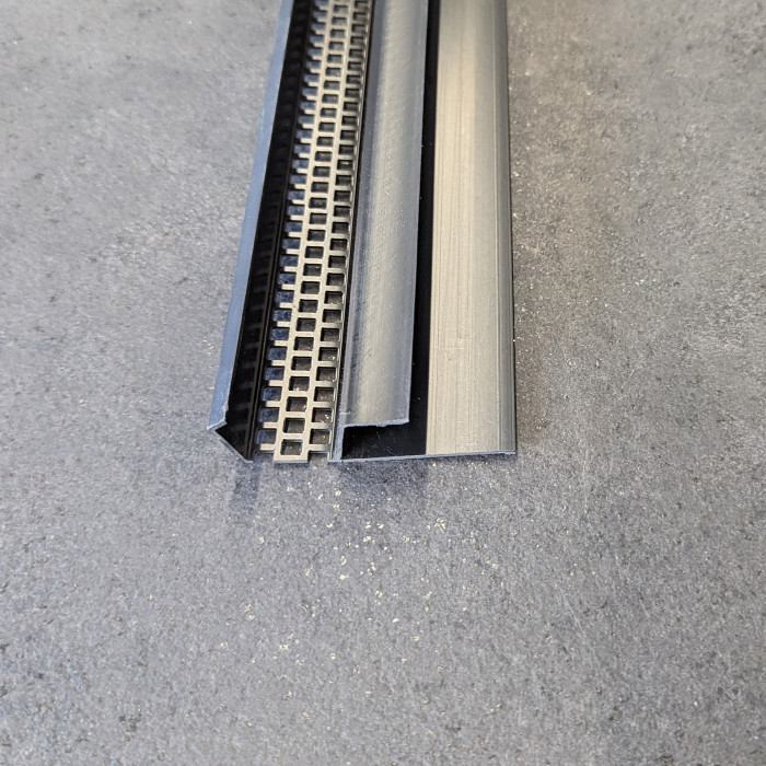 17mm Black PVC Ventilation Edge Profile 2.5m 1 Length