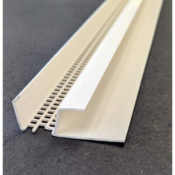 17mm White PVC Ventilation Edge Profile 2.5m 1 Length