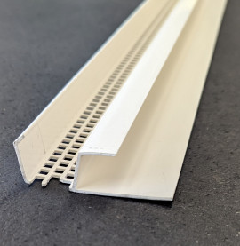 17mm White PVC Ventilation Edge Profile 2.5m 1 Length