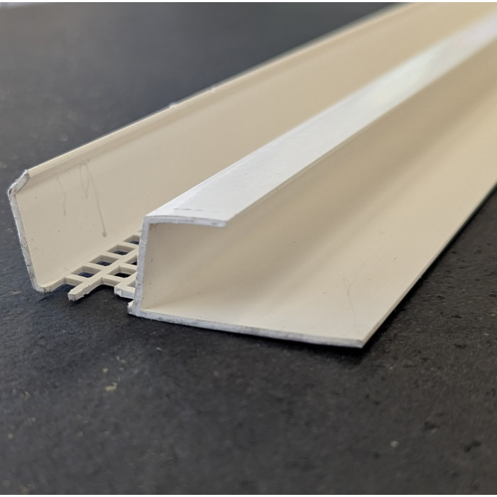 17mm White PVC Ventilation Edge Profile 2.5m 1 Length