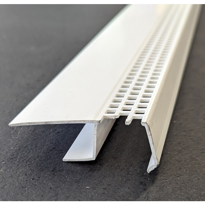 17mm White PVC Ventilation Edge Profile 2.5m 1 Length