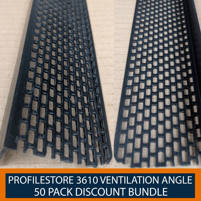 50 Pack of Wemico Black PVC Ventilation Angle 30mm x 50mm x 2.5m