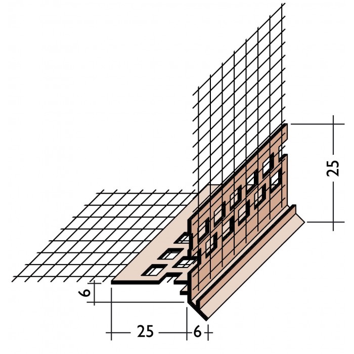 Wemico PVC Water Balcony Drip Bead with Mesh 6mm x 25mm x 6mm x 25mm x 2.5m 1 Length