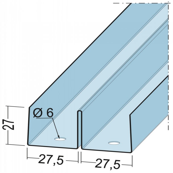 Protektor Galvanised Steel DIN Perimeter Profile 3m 1 Length