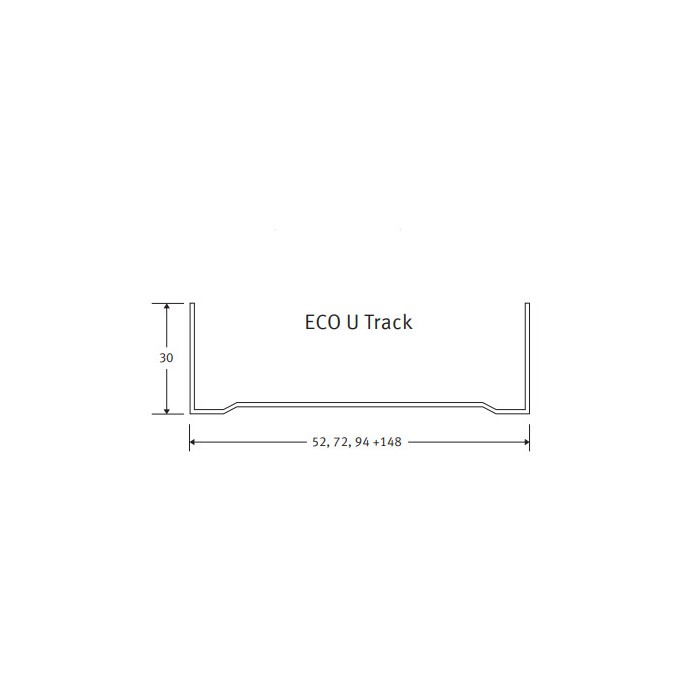 Protektor Galvanised Steel Eco Standard Track Profile 30mm x 148mm x 30mm x 3m