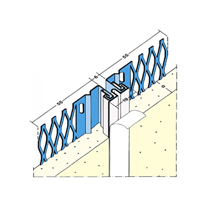 Movement joint profile for interior and exterior plaster Galvanised Steel 3m x 14mm (1 length)
