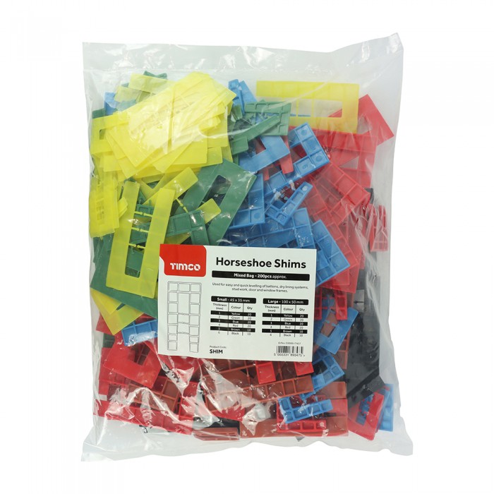 200 Assorted Horseshoe Shims 1mm - 6mm