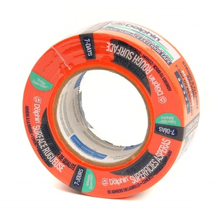 Blue Dolphin Rough Surface Exterior Masking Tape. 48mm x 50m 1 Roll Orange