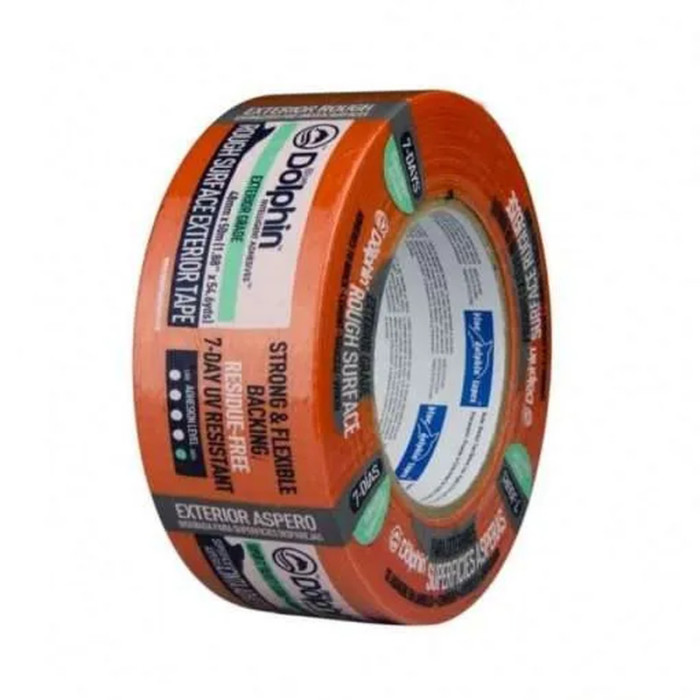 Blue Dolphin Rough Surface Exterior Masking Tape. 48mm x 50m 1 Roll Orange