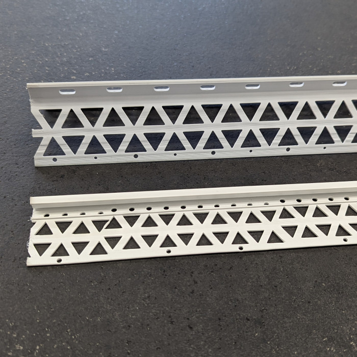 Bright White PVC Corner Bead 13 - 15mm Render Depth 2.5m 1 Length