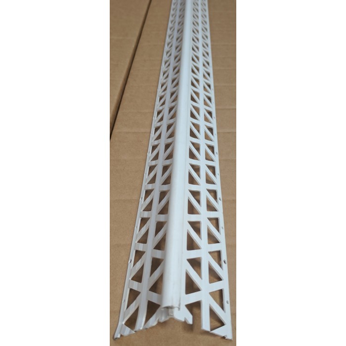 White PVC Nosed Corner Bead 12 - 15mm Render Depth 2.5m 1 Length