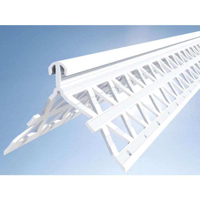 White PVC Nosed Corner Bead 12 - 15mm Render Depth 2.5m 1 Length