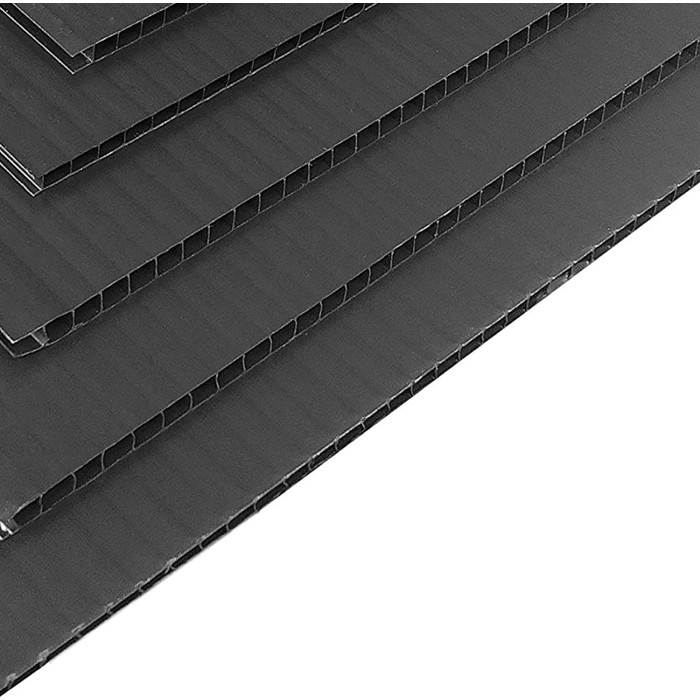 Correx Floor Protection 3mm Black Corrugated Plastic Sheets 1.2m x 2.4m