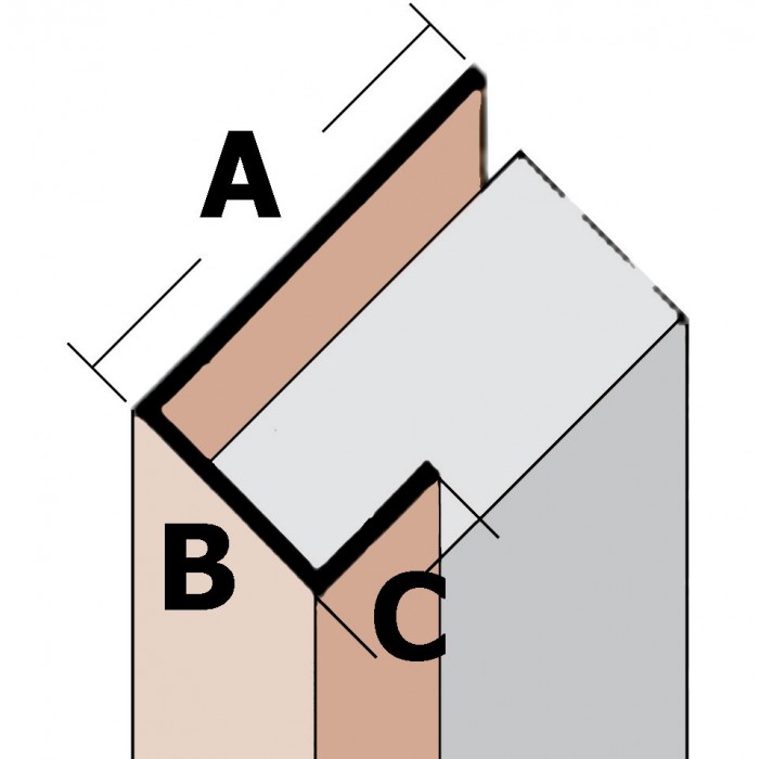 Wemico 42mm x 27mm x 15mm x 250cm White PVC Corner Angle Profile (1 length)