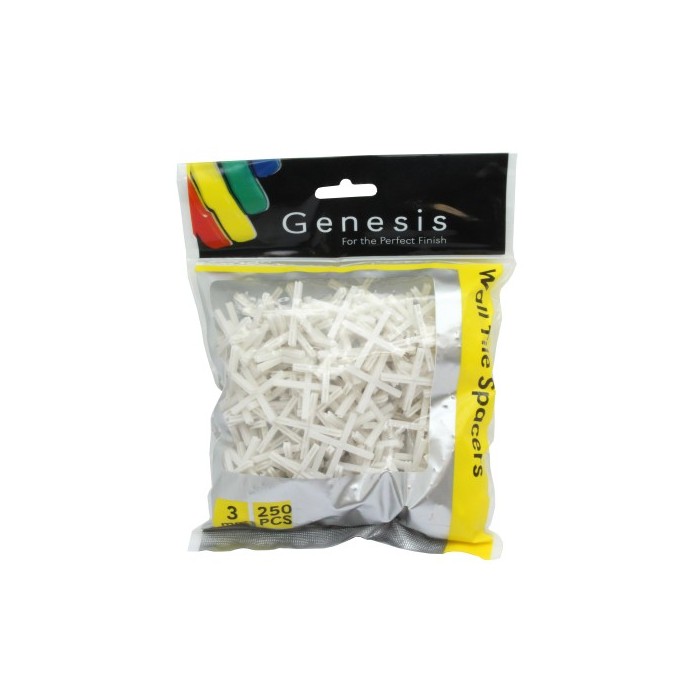 Genesis 3mm White Cross Shaped Tile Spacers Bag of 500