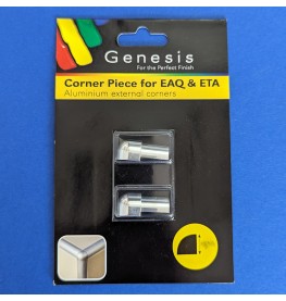 8mm / 10mm / 12mm Genesis Universal External Corner Piece for Polished Silver Aluminium Round Trim. EAQ