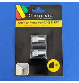 8mm / 10mm / 12mm Genesis Universal External Corner Piece for Brushed Silver Aluminium Round Trim. EAQ