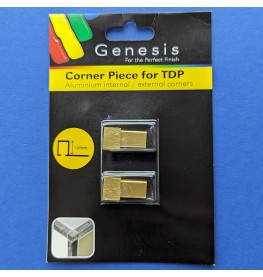 10mm / 12mm Genesis Universal Corner Piece for Brushed Brass Square Trim. EDP