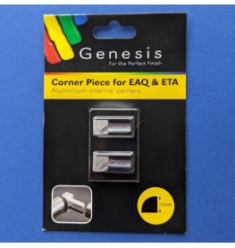 8mm / 10mm / 12mm Genesis Universal Internal Corner Piece for Brushed Silver Aluminium Round Trim. EAQ