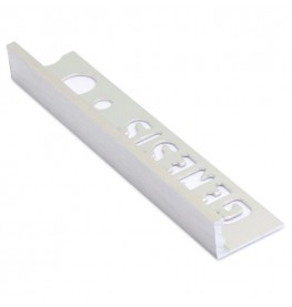 8mm / 10mm / 12mm Genesis Brushed Silver Aluminium Tile Trim Straight Edge ESA Profile