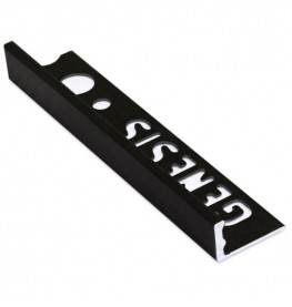 10mm / 12mm Genesis Matt Black Aluminium Tile Trim Straight Edge ESA Profile