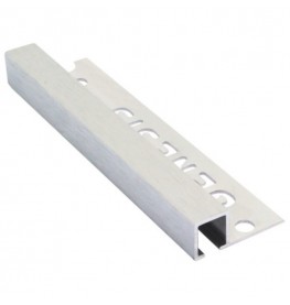 8mm / 10mm / 12mm Genesis Brushed Silver Aluminium Tile Trim Square Edge TDP Profile