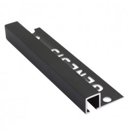 10mm / 12mm Genesis Matt Black Aluminium Tile Trim Square Edge TDP Profile