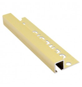 10mm / 12mm Genesis Polished Brass Aluminium Tile Trim Square Edge TDP Profile