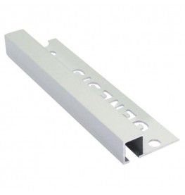 8mm / 10mm / 12mm Genesis Polished Silver Aluminium Tile Trim Square Edge TDP Profile