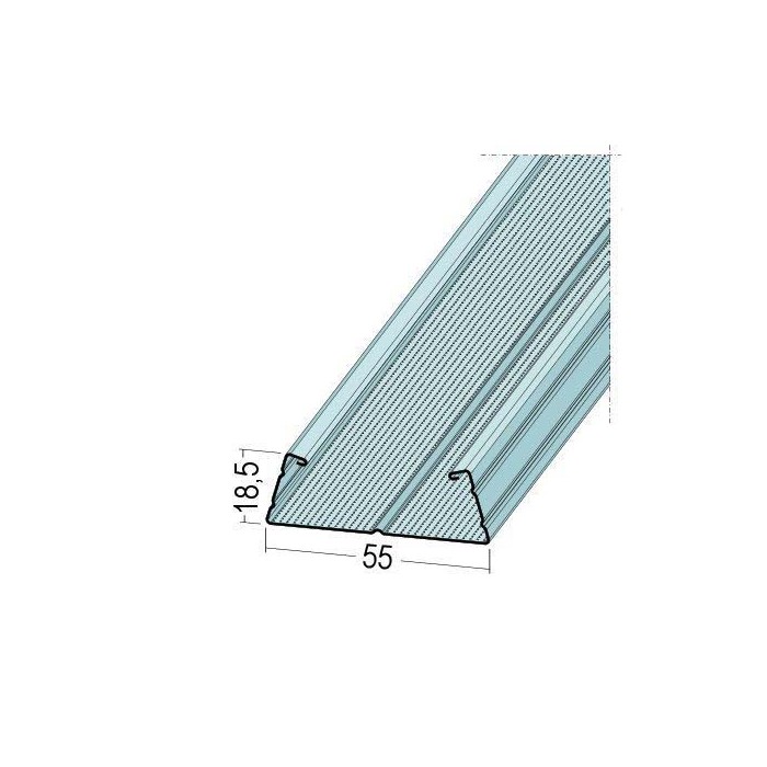 Protektor Galvanised Steel DIN Standard TPS CD Profile 18.5mm x 55mm x 2.4m 1 Length