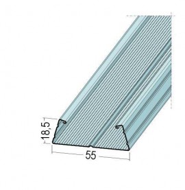 Protektor Galvanised Steel DIN Standard TPS CD Profile 18.5mm x 55mm x 2.4m 1 Length