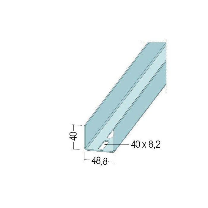 Protektor Galvanised Steel DIN Door Reinforcement Profile 5129/40 (4.0m)