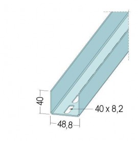 Protektor Galvanised Steel DIN Door Reinforcement Profile 5129/40 (4.0m)