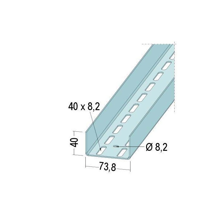 Protektor Galvanised Steel Door Reinforcement Profile 73.8mm x 2mm x 4m