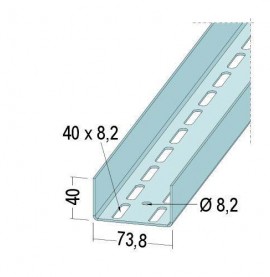 Protektor Galvanised Steel Door Reinforcement Profile 73.8mm x 2mm x 4m