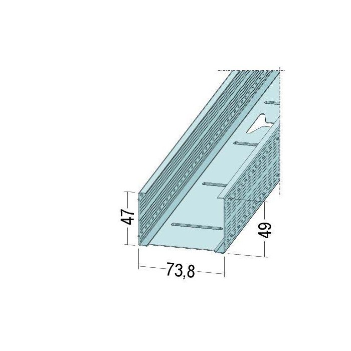 Protektor Galvanised Steel DIN Standard 0.6mm Stud Profile 74 x 0.6mm x 4m 1 Length