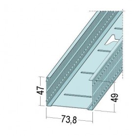 Protektor Galvanised Steel DIN Standard 0.6mm Stud Profile 74 x 0.6mm x 4m 1 Length