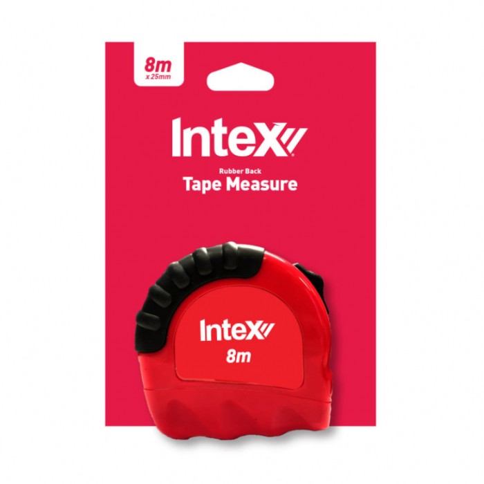 Intex 8m Rubber Back Tape Measure 25mm Wide
