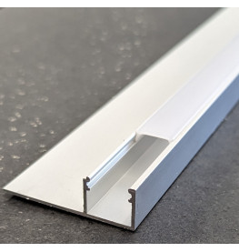 Aluminium LED Stop Profile with Opal White Plastic Cover 2m