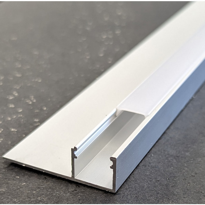 Aluminium LED Stop Profile with Opal White Plastic Cover 2m