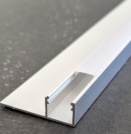 Aluminium LED Stop Profile with Opal White Plastic Cover 2m