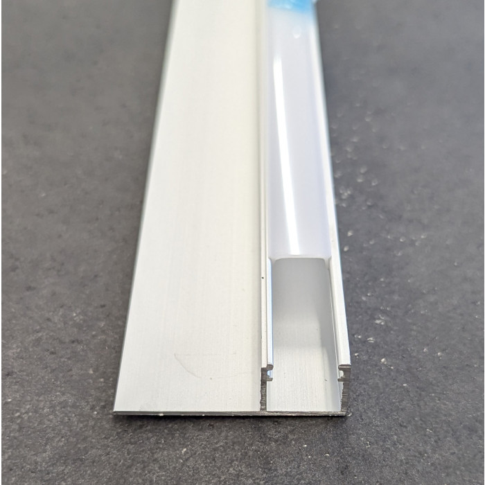 Aluminium LED Stop Profile with Opal White Plastic Cover 2m