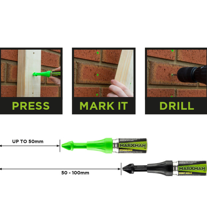 Marxman Pen Chalk Non Permanent Marking Tool Deep Hole Version