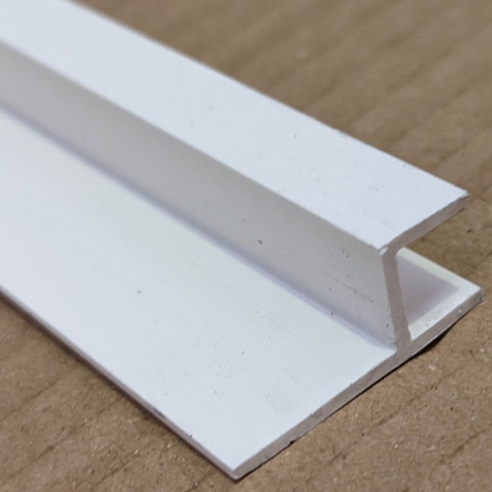 White PVC H Profile For Facade Cladding 10.5mm x 2.5m 1 Length